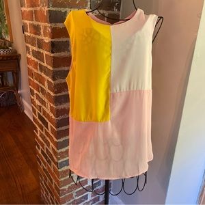 Shein color block blouse